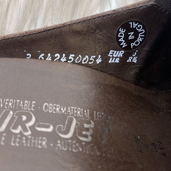 Mephisto Meg Brown Embossed Croc Leather Air Jet Slides Sz 8.5 - Picture 5 of 6